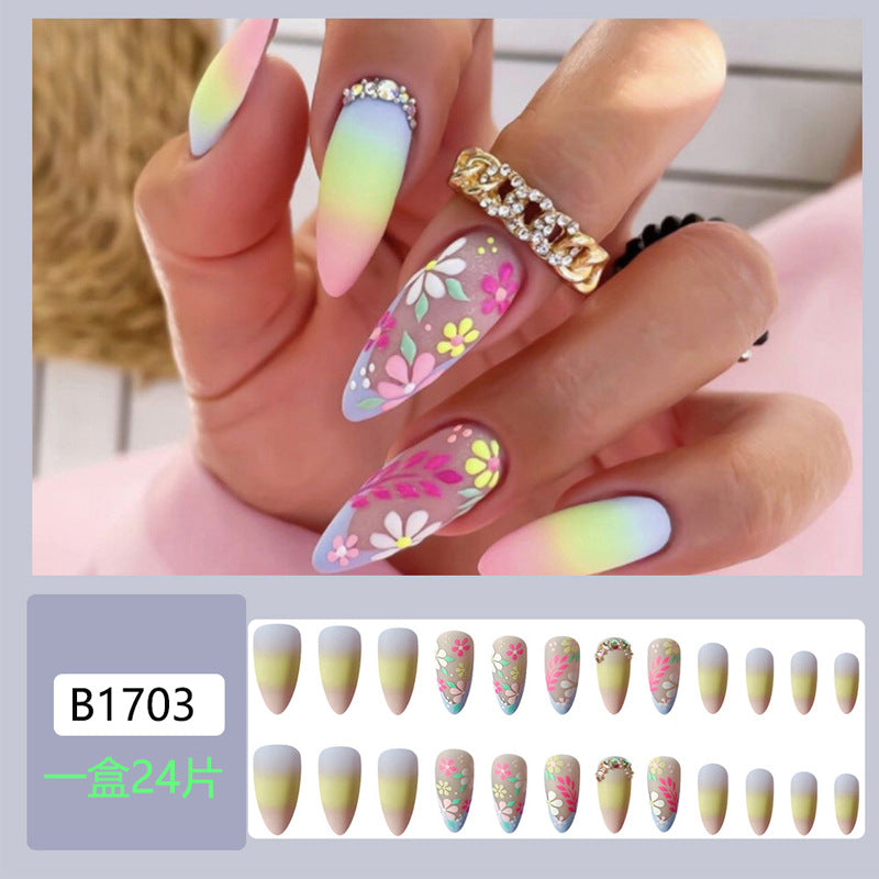 Wholesale Colorful Camellia Medium Almond Water Drops Nail Stickers